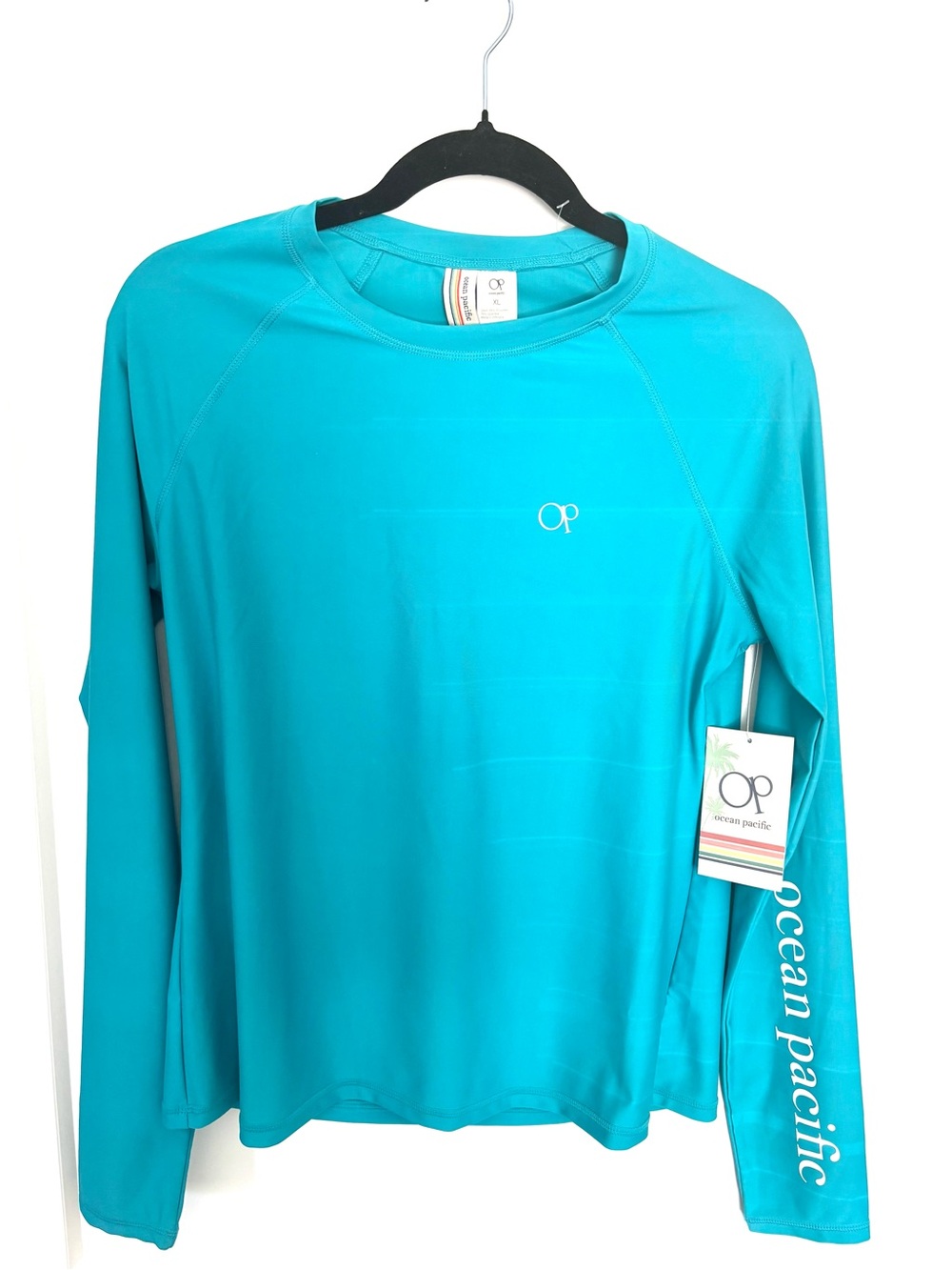 NEW OCEAN PACIFIC TEAL COLOR LONG SLEEVE CREW NECK WOMENS or JUNIORS SZ XL